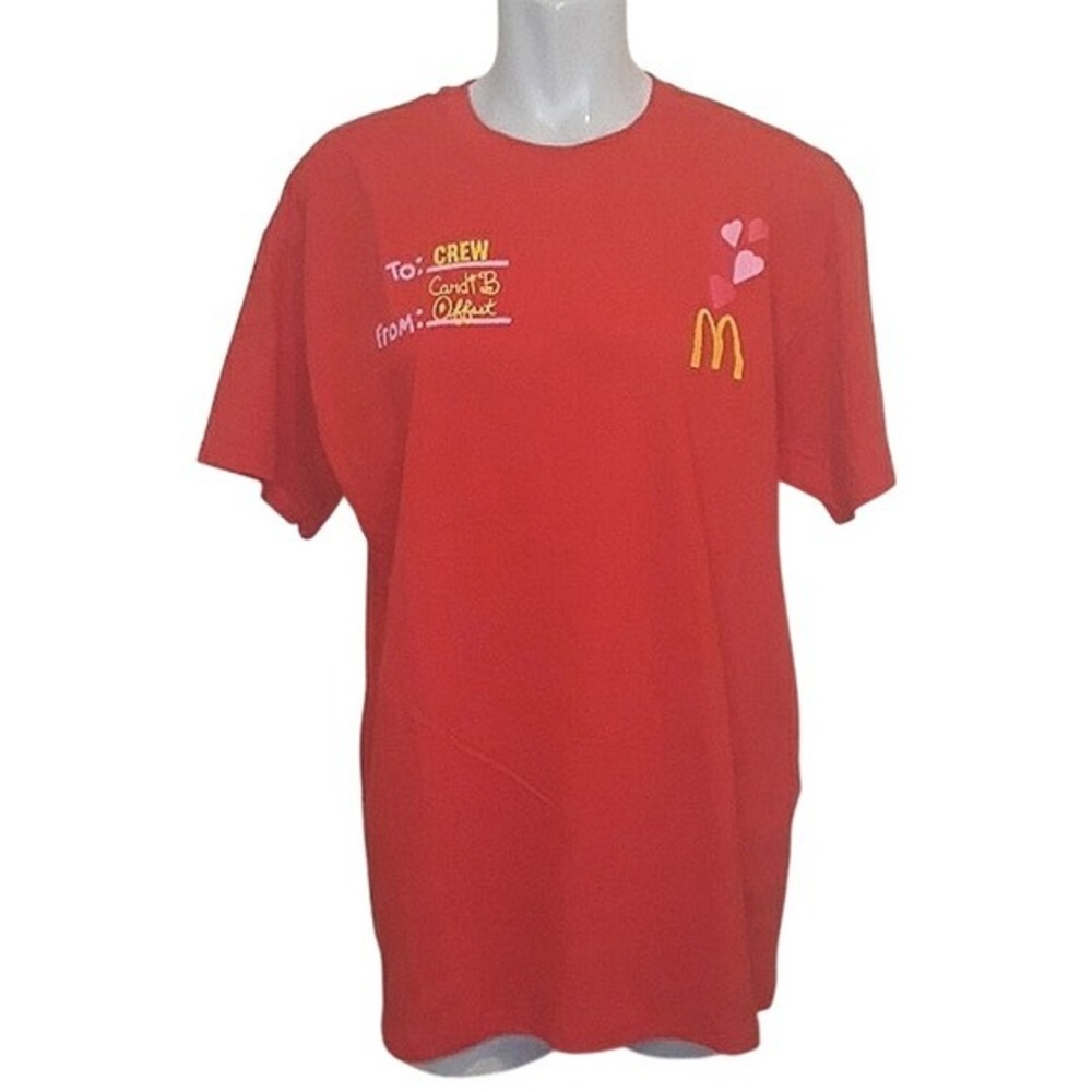 Cardi B Offset Valentine's Day Promo‎ McDonald's Crew Tee - Picture 3 of 8